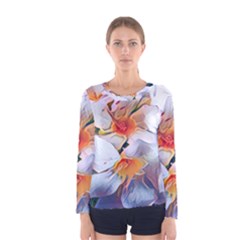 Daisy Painting  Women s Long Sleeve Tee