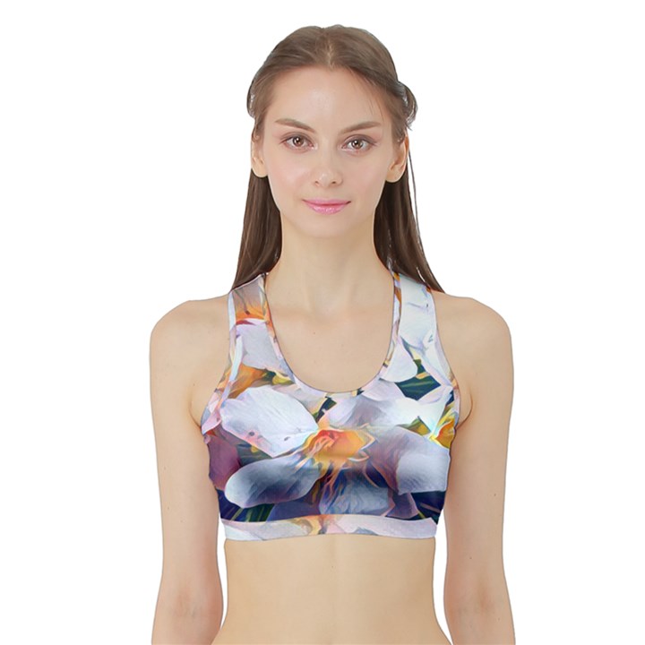 Daisy Painting  Sports Bra with Border