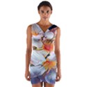 Daisy Painting  Wrap Front Bodycon Dress View1