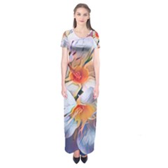 Daisy Painting  Short Sleeve Maxi Dress by StarvingArtisan