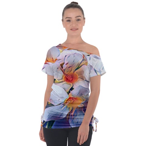 Daisy Painting  Off Shoulder Tie-up Tee by StarvingArtisan