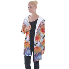 Daisy Painting  Longline Hooded Cardigan by StarvingArtisan