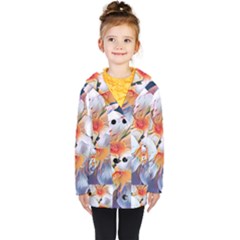 Daisy Painting  Kids  Double Breasted Button Coat by StarvingArtisan