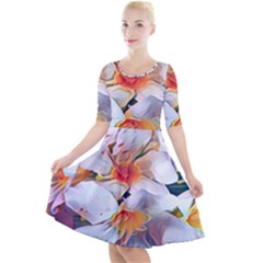 Daisy Painting  Quarter Sleeve A-line Dress by StarvingArtisan