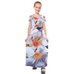 Daisy Painting  Kids  Short Sleeve Maxi Dress by StarvingArtisan