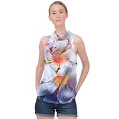 Daisy Painting  High Neck Satin Top by StarvingArtisan