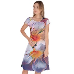 Daisy Painting  Classic Short Sleeve Dress by StarvingArtisan