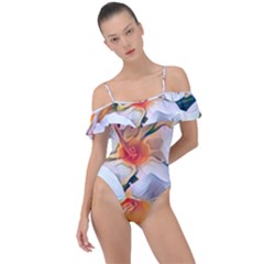 Daisy Painting  Frill Detail One Piece Swimsuit by StarvingArtisan