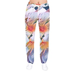 Daisy Painting  Women Velvet Drawstring Pants