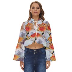 Daisy Painting  Boho Long Bell Sleeve Top