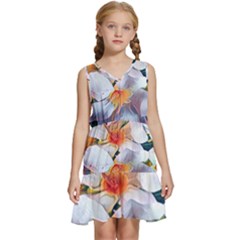 Daisy Painting  Kids  Sleeveless Tiered Mini Dress by StarvingArtisan