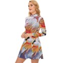 Daisy Painting  Long Sleeve Velour Longline Dress View2