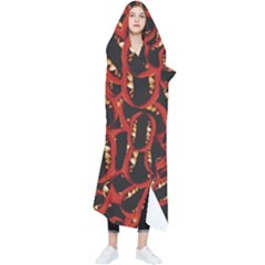 Ugly Open Mouth Graphic Motif Print Pattern Wearable Blanket by dflcprintsclothing