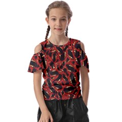 Ugly Open Mouth Graphic Motif Print Pattern Kids  Butterfly Cutout Tee