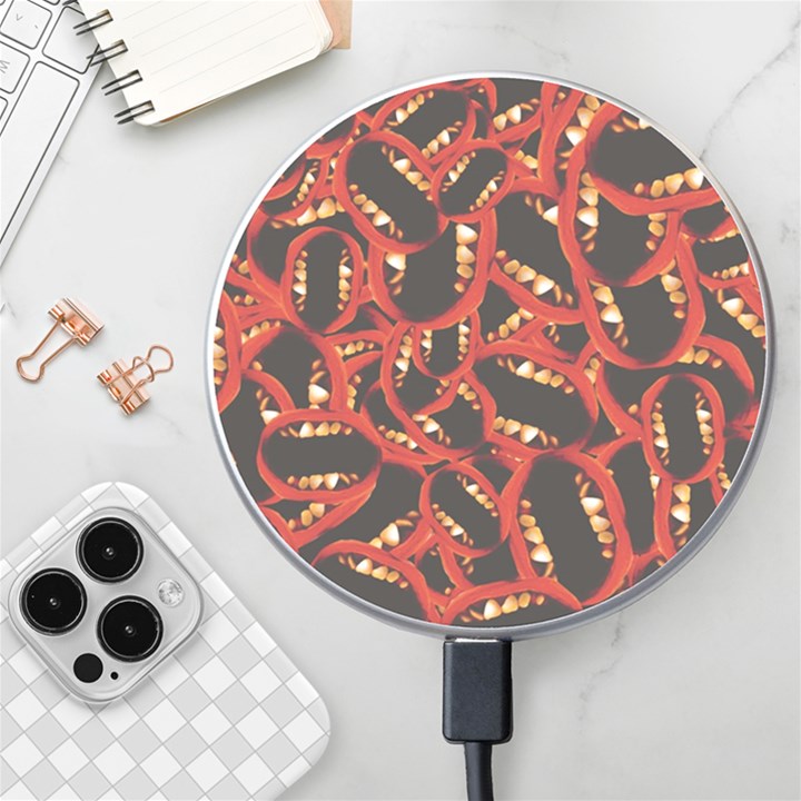 Ugly Open Mouth Graphic Motif Print Pattern Wireless Charger