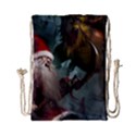 A Santa Claus Standing In Front Of A Dragon Drawstring Bag (Small) View1