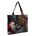 A Santa Claus Standing In Front Of A Dragon Medium Tote Bag View2