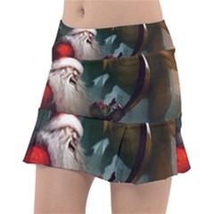 A Santa Claus Standing In Front Of A Dragon Classic Tennis Skirt by bobilostore