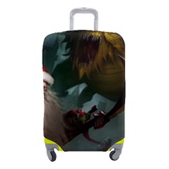 A Santa Claus Standing In Front Of A Dragon Luggage Cover (small) by bobilostore