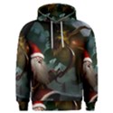 A Santa Claus Standing In Front Of A Dragon Men s Overhead Hoodie View1