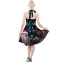 A Santa Claus Standing In Front Of A Dragon Halter Party Swing Dress  View2