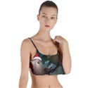 A Santa Claus Standing In Front Of A Dragon Low Layered Top Bikini Top  View1