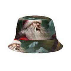 A Santa Claus Standing In Front Of A Dragon Low Bucket Hat by EmporiumofGoods