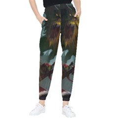 A Santa Claus Standing In Front Of A Dragon Low Tapered Pants by EmporiumofGoods