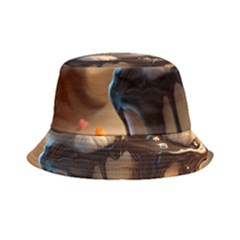 A Cat Sitting On Top Of A Cake Covered In Chocolate Low Bucket Hat by EmporiumofGoods