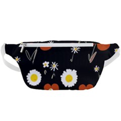 Daisy Flowers Brown White Yellow Black  Waist Bag  by Mazipoodles