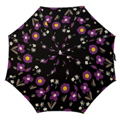 Daisy Chain Purple Straight Umbrellas by Mazipoodles