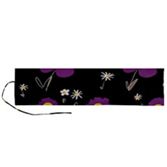 Daisy Chain Purple Roll Up Canvas Pencil Holder (l) by Mazipoodles