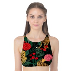 Leopardrose Tank Bikini Top