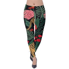 Leopardrose Velvet Leggings