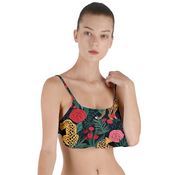 Leopardrose Layered Top Bikini Top 