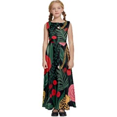 Leopardrose Kids  Satin Sleeveless Maxi Dress