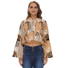 Indian2 Boho Long Bell Sleeve Top