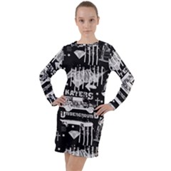 Skater-underground2 Long Sleeve Hoodie Dress