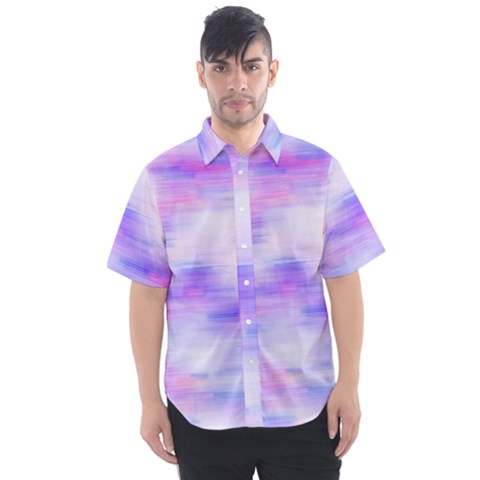 Bright Colored Stain Abstract Pattern Men s Short Sleeve Shirt by dflcprintsclothing