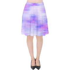 Bright Colored Stain Abstract Pattern Velvet High Waist Skirt