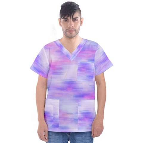 Bright Colored Stain Abstract Pattern Men s V-neck Scrub Top by dflcprintsclothing