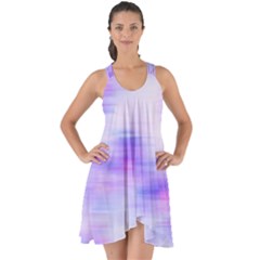 Bright Colored Stain Abstract Pattern Show Some Back Chiffon Dress