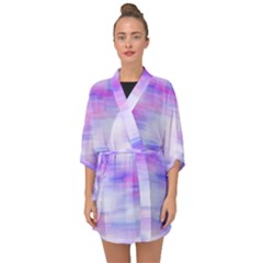 Bright Colored Stain Abstract Pattern Half Sleeve Chiffon Kimono by dflcprintsclothing