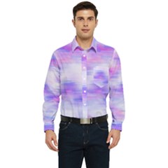 Bright Colored Stain Abstract Pattern Men s Long Sleeve Pocket Shirt  by dflcprintsclothing