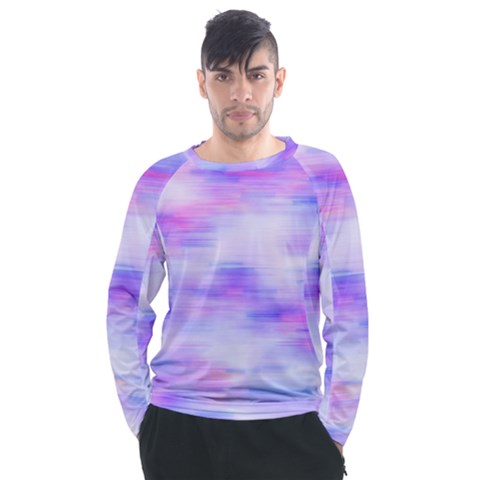 Bright Colored Stain Abstract Pattern Men s Long Sleeve Raglan Tee by dflcprintsclothing