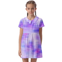 Bright Colored Stain Abstract Pattern Kids  Asymmetric Collar Dress by dflcprintsclothing