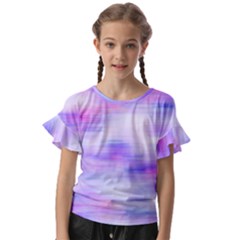 Bright Colored Stain Abstract Pattern Kids  Cut Out Flutter Sleeves