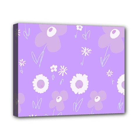 Daisy Flowers Lilac White Lavender Purple Canvas 10  X 8  (stretched) by Mazipoodles