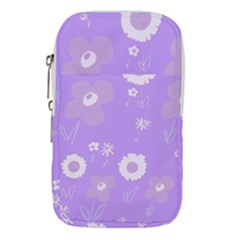 Daisy Flowers Lilac White Lavender Purple Waist Pouch (large) by Mazipoodles