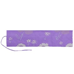 Daisy Flowers Lilac White Lavender Purple Roll Up Canvas Pencil Holder (l) by Mazipoodles